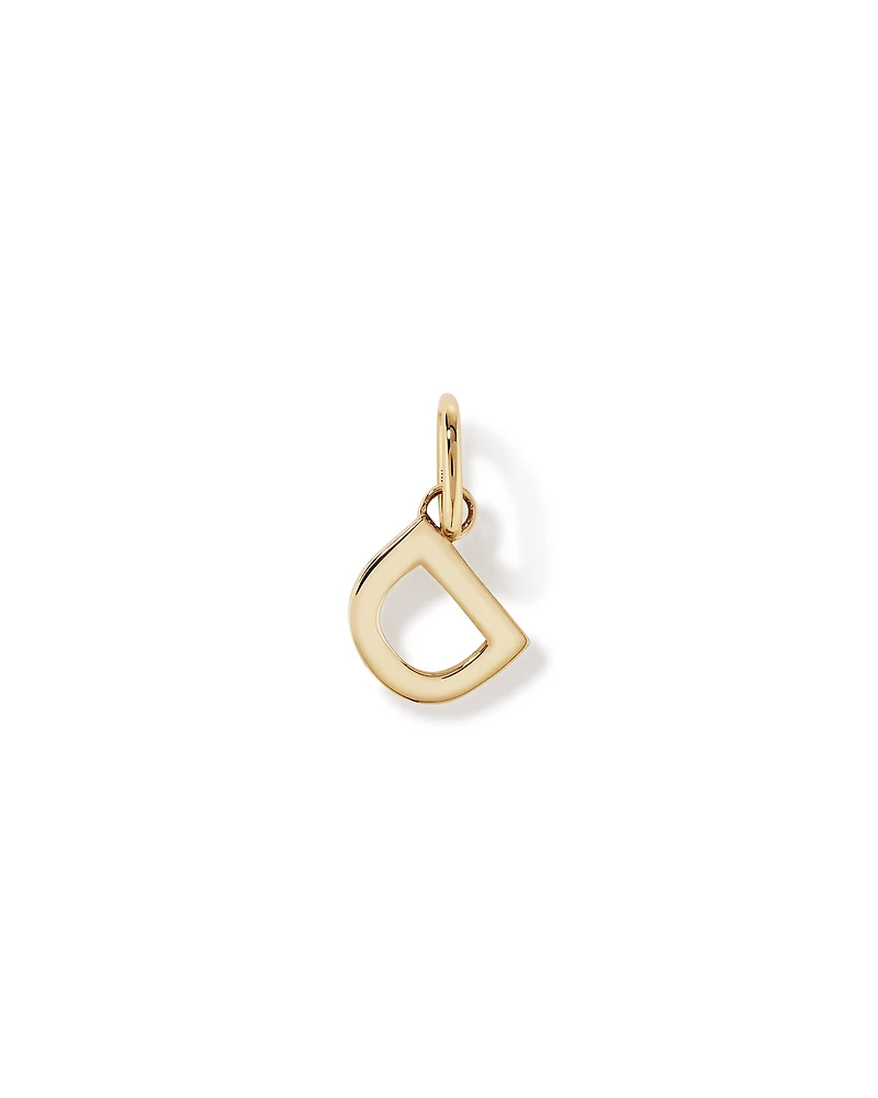 Letter D Initial Pendant in 10kt Yellow Gold