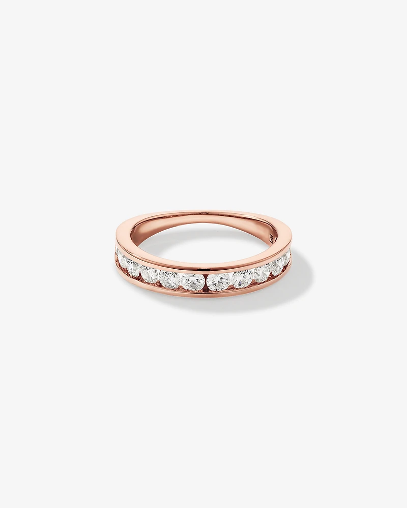 1.00 Carat TW Channel Set Round Brilliant Laboratory-Grown Diamond Wedding Ring in 14kt Rose Gold
