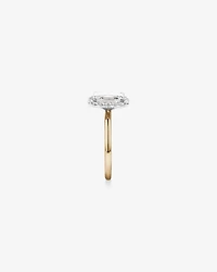 2.34 Carat TW Emerald Cut Laboratory-Grown Diamond Halo Engagement Ring in 14kt Yellow Gold