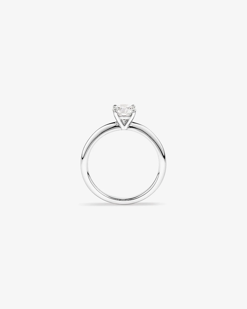 Bague de fiançailles en diamant solitaire ronde brillante cultivée laboratoire 0,70 carat TW or blanc 14 carats