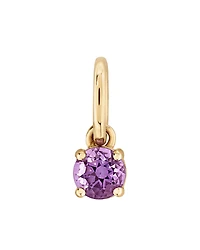 Round Purple Amethyst Birthstone Pendant in 10kt Yellow Gold