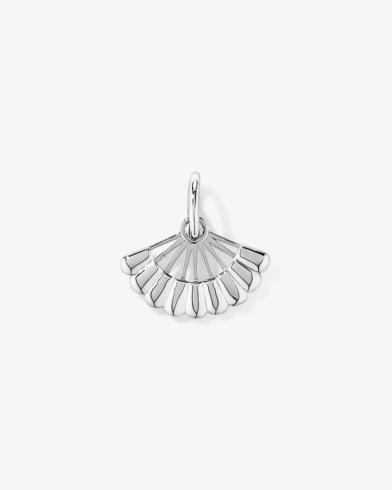 Fan Pendant with Cubic Zirconia in Sterling Silver
