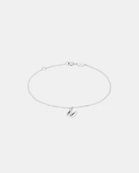 19cm (7.5") M Initial Bracelet in Sterling Silver
