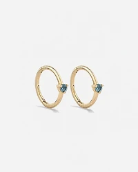 10mm Blue Topaz Accent Sleepers in 10kt Yellow Gold