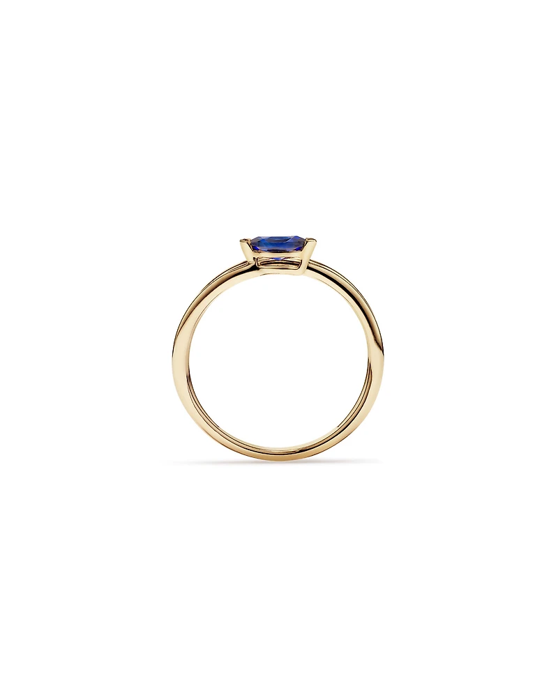 East West Marquise-Cut Created Sapphire Wrap Ring in 10kt Yellow Gold