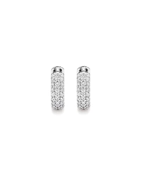 Cubic Zirconia Huggie Earrings in Sterling Silver