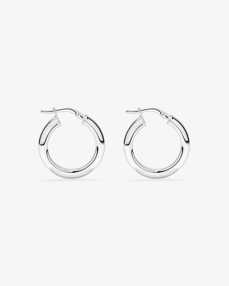 Boucles d’oreilles à cerceau demi-rond en argent sterling