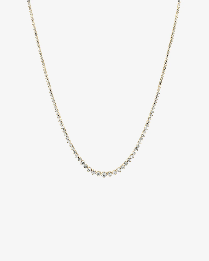 10.00 Carat TW Graduated Diamond Riviera Tennis Necklace in 18kt Yellow Gold