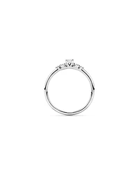 Bague de promesse en or blanc 10 carats avec diamants laboratoire taille ovale et brillant rond (poids total 0,20 carat)