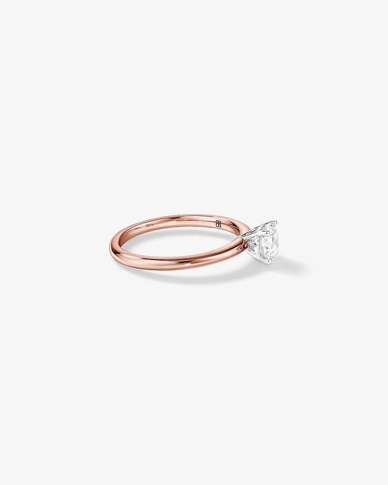 0.70 Carat TW Round Brilliant Laboratory-Grown Diamond Solitaire Engagement Ring in 14kt White Gold