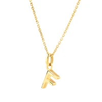 F Initial Pendant in 10kt Yellow Gold