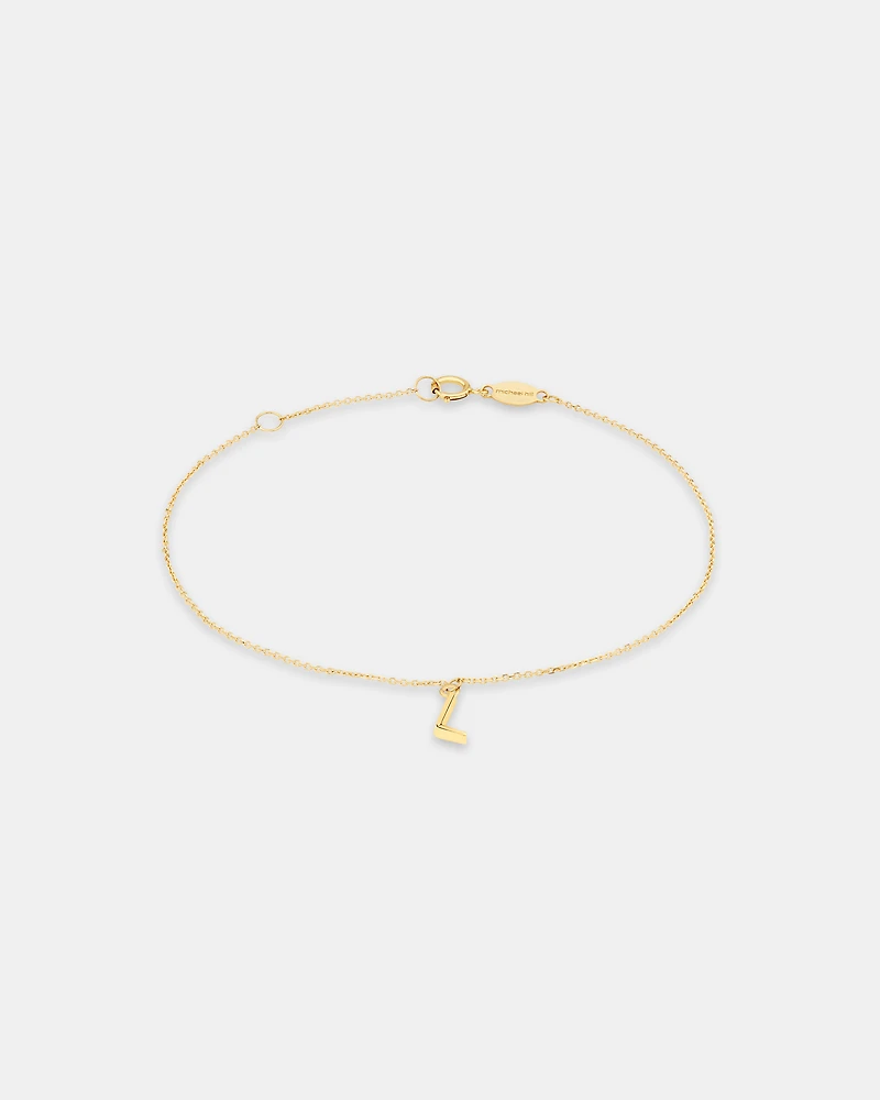 19cm (7.5") Initial Bracelet in 10kt Yellow Gold