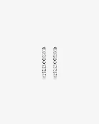 2,00TW Boucles d’oreilles à cerceau en diamant à l’envers en laboratoire en argent -Medium