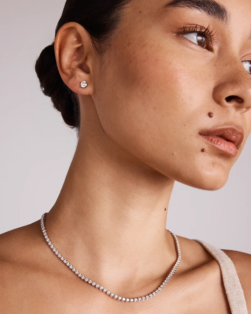 6.00 Carat TW Graduated Diamond RivieraTennis Necklace in 18kt White Gold