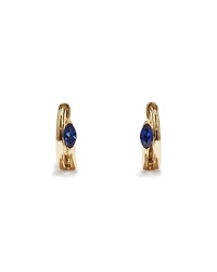 Marquise-Cut Created Sapphire Wrap Earrings in 10kt Yellow Gold