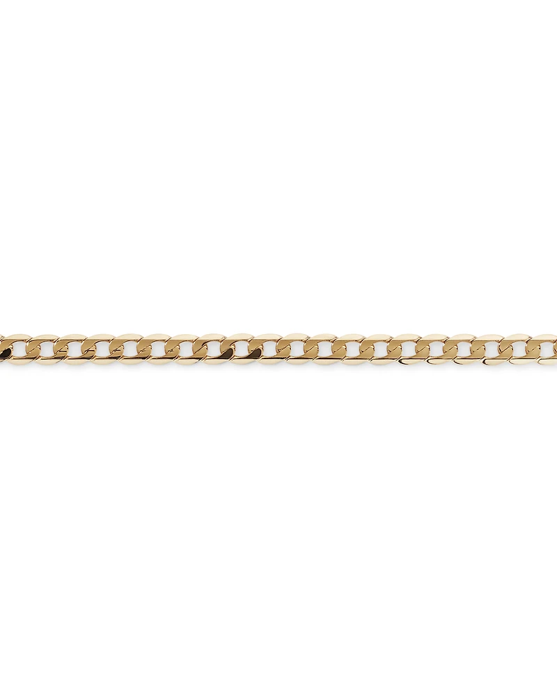 19cm (22") 4mm-4.5mm Width Curb Bracelet in 10kt Yellow Gold