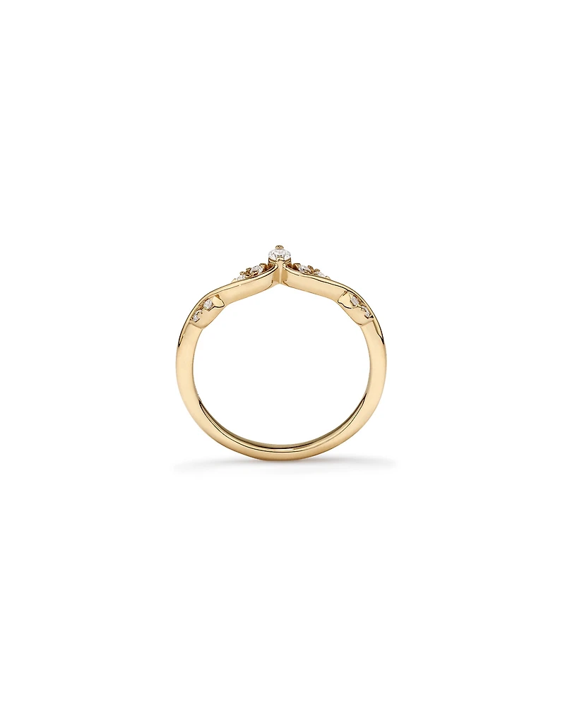 Bague de mariage contournée de 0,12 carat TW en diamant en or jaune 14 carats