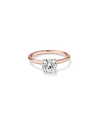 Bague de fiançailles solitaire ronde en diamants brillants de laboratoire TW de 1,25 carat en or rose et blanc 14 carats