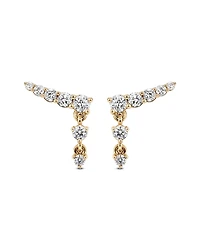 0,50 carat TW de grimpeurs à oreille diamantée cultivés en laboratoire en or jaune 10 nœuds