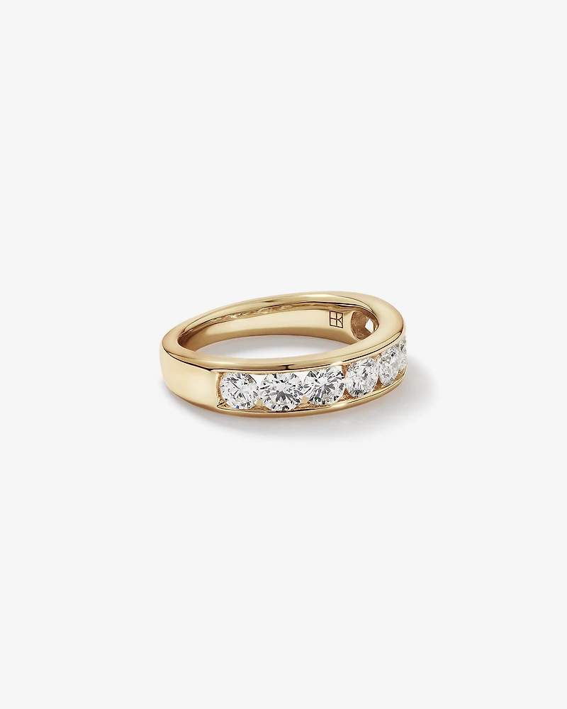 1.50 Carat TW Channel Set Round Brilliant Lab-Grown Diamond Wedding Ring in 14kt Yellow Gold