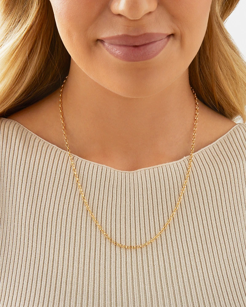 50cm (20") Oval Belcher Chain in 10kt Yellow Gold