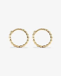 13.5mm Large Beaded Huggie Earrings in 10kt Yellow Gold