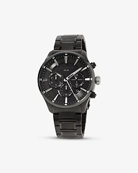 Montre à énergie solaire en acier inoxydable noir pour homme