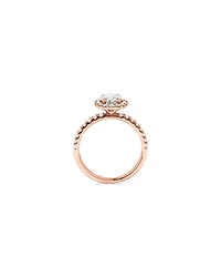 1.78 Carat TW Oval Laboratory-Grown Diamond Halo Engagement Ring in 14kt Rose Gold
