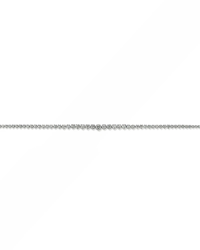 10.00 Carat TW Graduated Diamond Riviera Tennis Necklace in 18kt White Gold