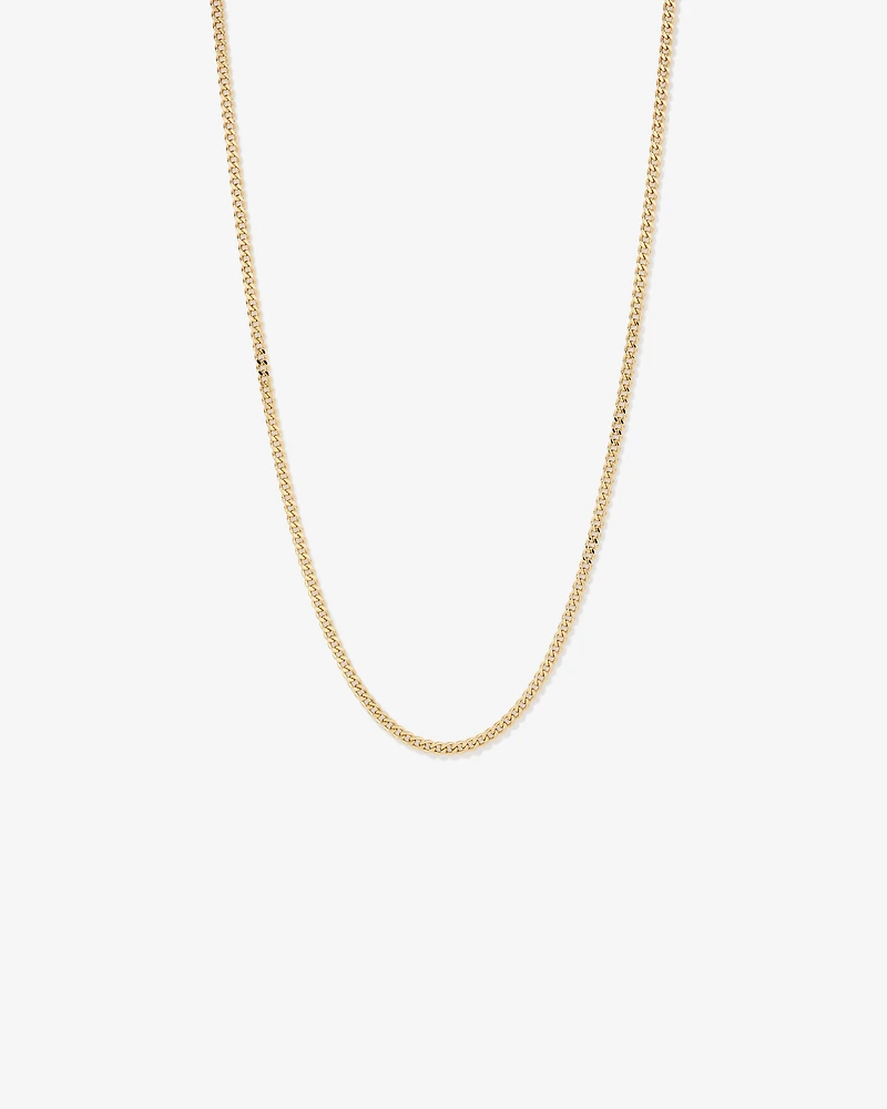 60cm (22") 4.2mm Width Semi Solid Diamond Cut Curb Chain in 10kt Yellow Gold