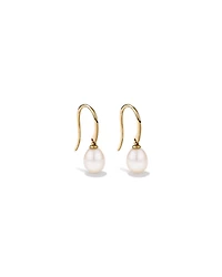 Drop Earrings with Cultured Freshwater Pearl in 10kt Yellow Gold