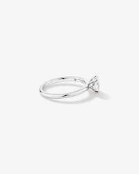 Bague de fiançailles en diamant solitaire ovale cultivée laboratoire 0,70 carat or blanc 14 carats