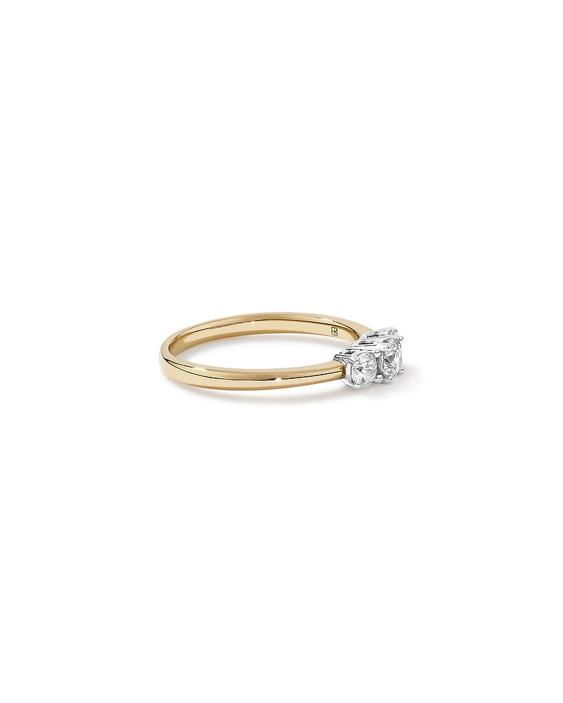0.50 Carat TW 3 Stone Signature 101 Diamond Ring in 14kt Yellow and White Gold