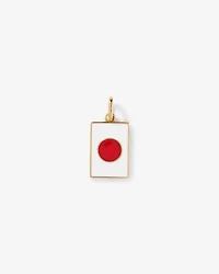 Japan Flag Pendant in 18Kt Vermeil