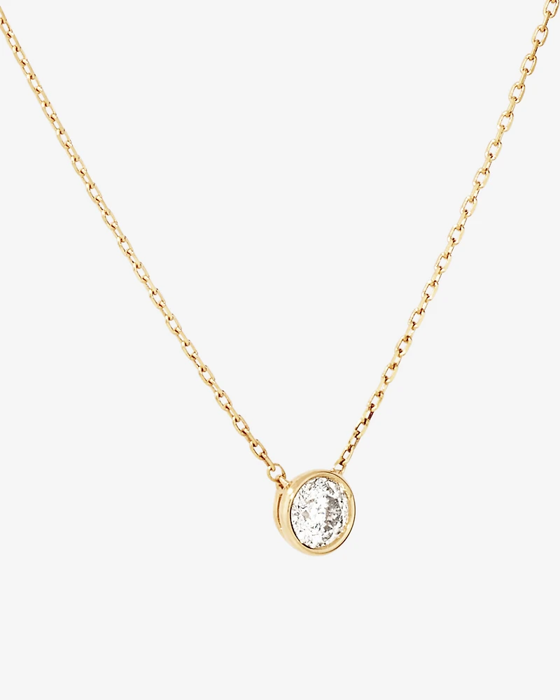 0.25 Carat TW Round Brilliant Diamond Bezel Set Pendant in 18kt Yellow Gold