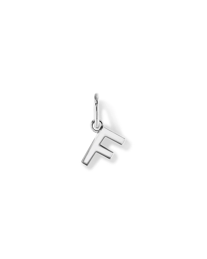 Letter F Initial Pendant in Sterling Silver