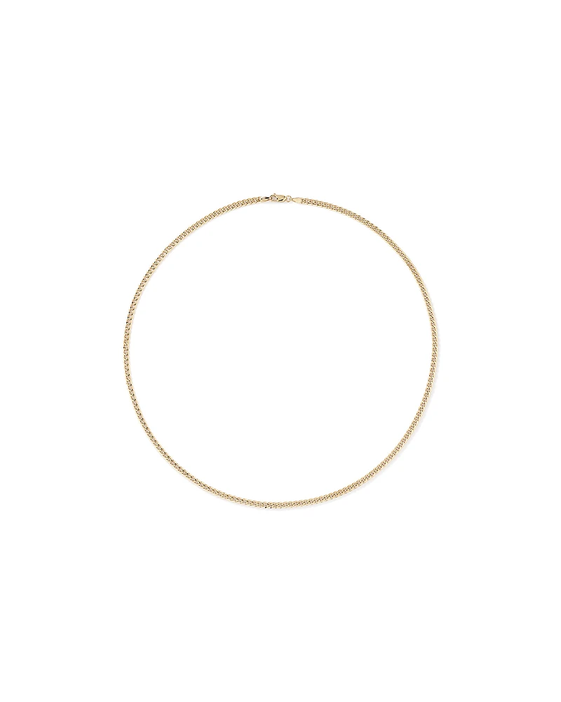 45cm (17") 2.8mm Width Semi Solid Miami Curb Chain in 10kt Yellow Gold