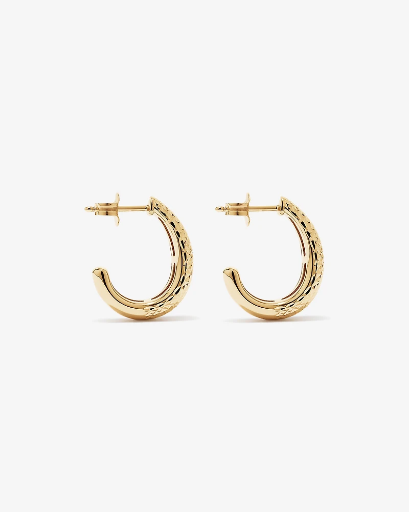 Textured Hoop Earrings in 18Kt Vermeil