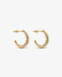 Textured Hoop Earrings in 18Kt Vermeil