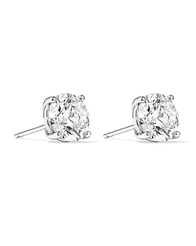 4,00 carats TW Boucles d’oreilles solitaires en diamant cultivé en laboratoire en or blanc 14 carats