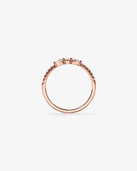 Alliance en or rose 14 carats avec diamants taille poire et taille brillant ronde (poids total de 0,23 carat)