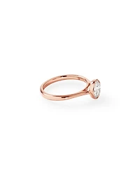Bague de fiançailles ronde TW de 1,25 carat en diamants brillants de laboratoire en or rose 14 carats