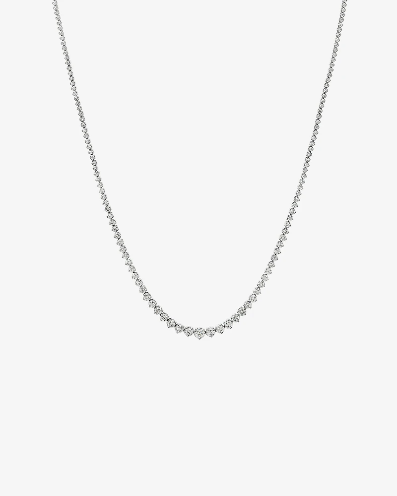 10.00 Carat TW Graduated Diamond Riviera Tennis Necklace in 18kt White Gold