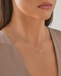 Chevron Necklace with 0.05 Carat TW Diamonds in Sterling Silver