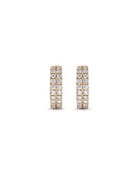 1.00 Carat TW Diamond Two-Row Huggie Earrings in 10kt Yellow Gold