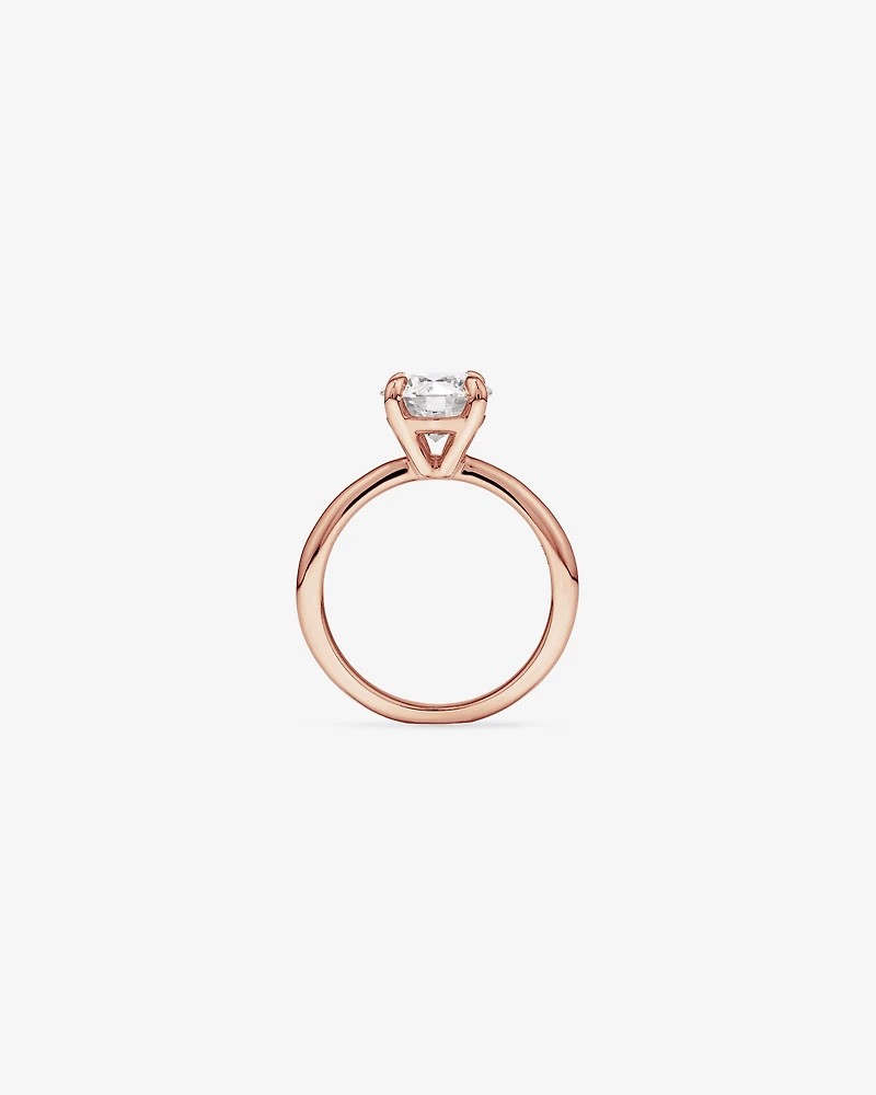 2.25 Carat Round Brilliant Laboratory-Grown Diamond Solitaire Ring 14kt Rose Gold