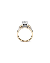 Bague de fiançailles en or blanc et jaune 14 K avec diamants totalisant 1,75 ct