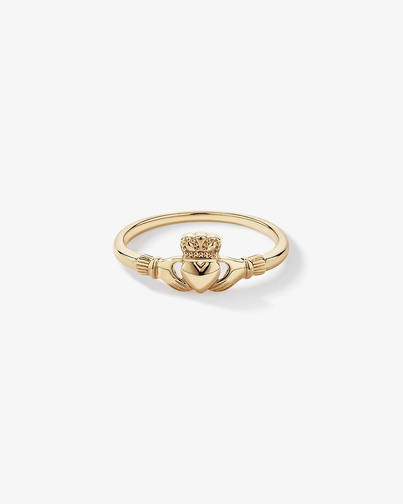 Bague Petite Claddagh en or jaune 10 carats