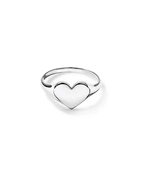 Heart Signet Ring in Sterling Silver