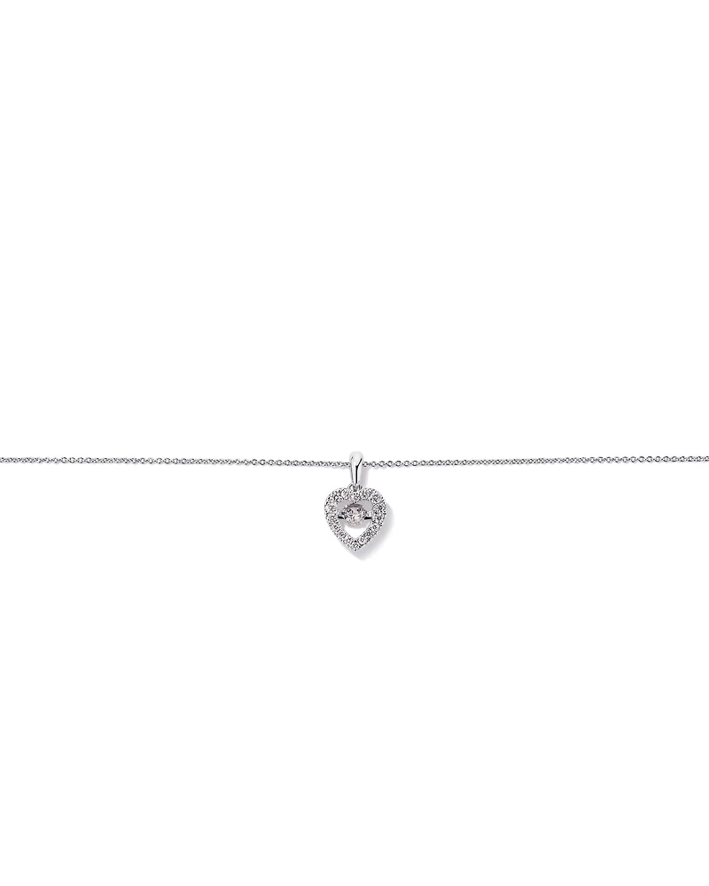 Lume Lab Heart Pendant with 0.37 Carat TW of Laboratory-Grown Diamonds in Sterling Silver